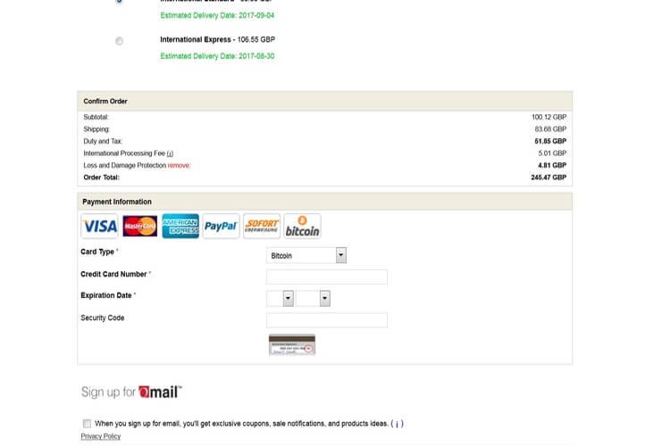 Payment by bitcoin Payment by bitcoin